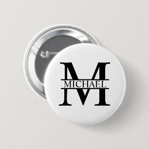 Personalized Monogram and Name Pinback Button