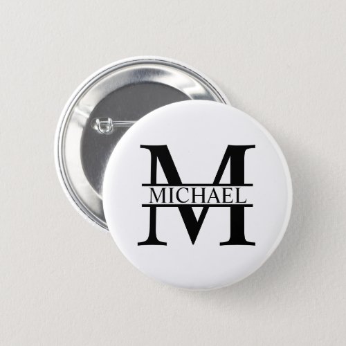 Personalized Monogram and Name Pinback Button