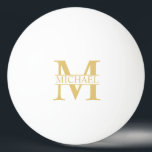 Personalized Monogram and Name Ping Pong Ball<br><div class="desc">Personalized Monogram and Name Gifts featuring personalized gold monogram in classic serif font style with box of name in the middle of monogram on white background. Perfect as father's day gifts for dad, gifts for grandfather, husband and more. Please note : The foil details are simulated in the artwork. No...</div>