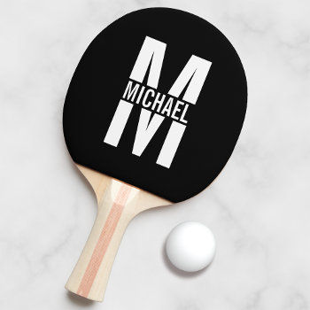 Personalized Monogram And Name Ping Pong Paddle by manadesignco at Zazzle