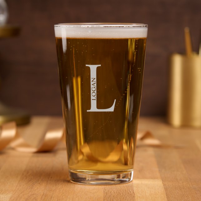 Personalized Monogram and Name Pint Glass (Party)