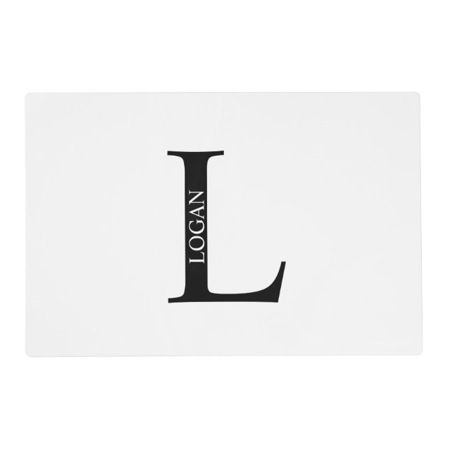Personalized Monogram and Name Placemat (Front)