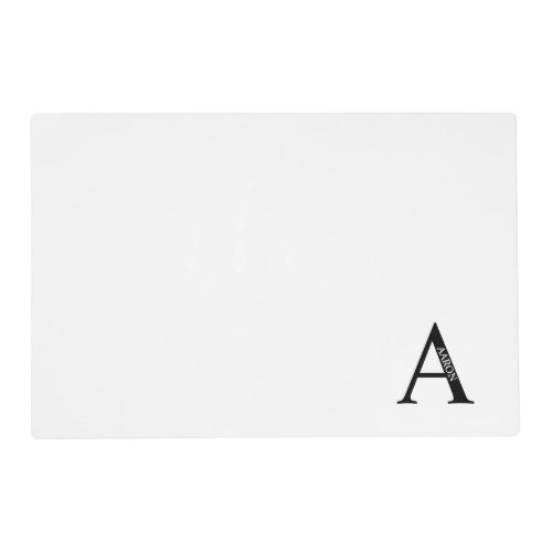 Personalized Monogram and Name Placemat