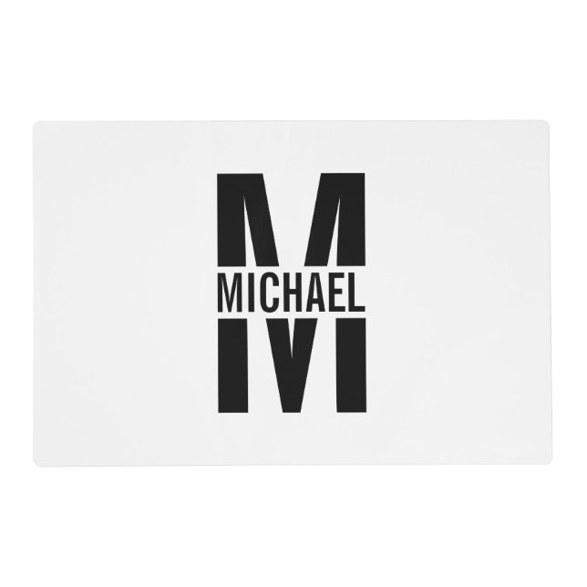 Personalized Monogram and Name Placemat (Front)