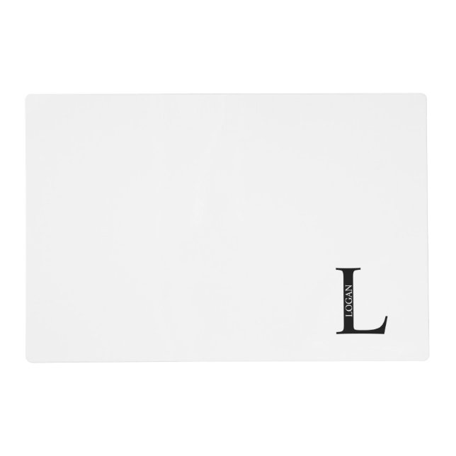 Personalized Monogram and Name Placemat (Front)