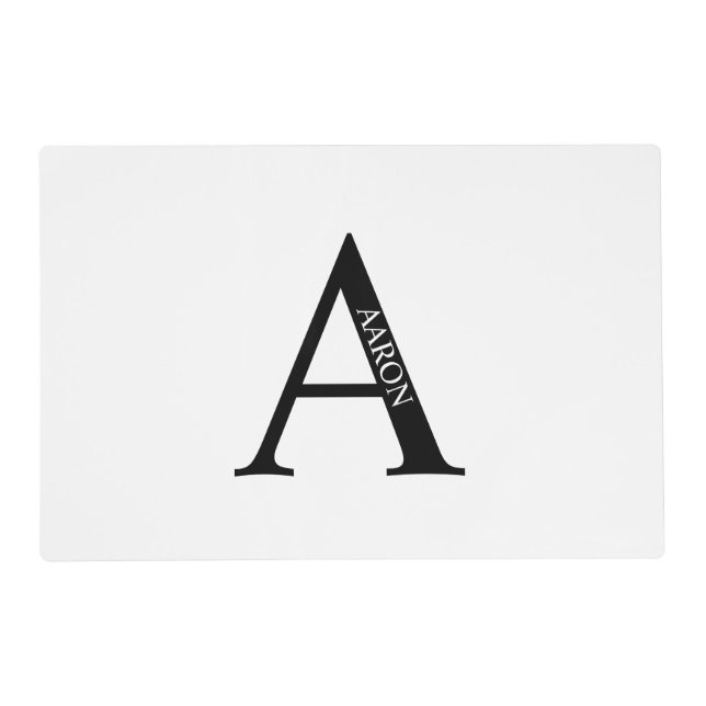 Personalized Monogram and Name Placemat (Front)