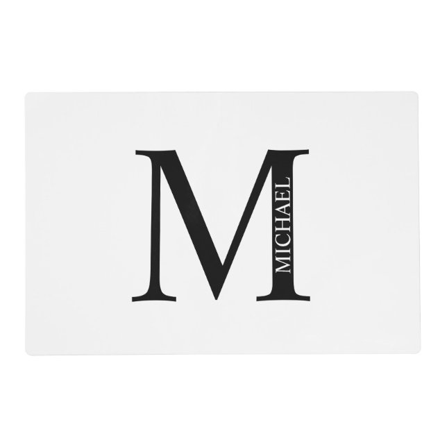Personalized Monogram and Name Placemat (Front)