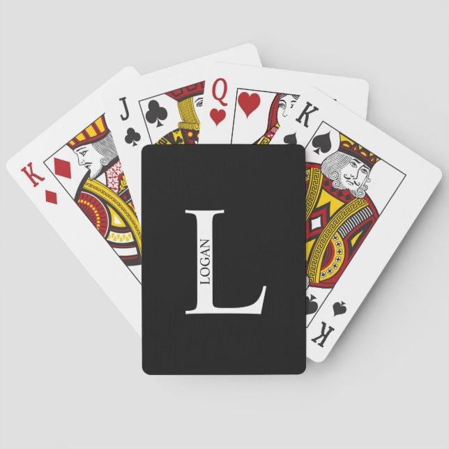 Personalized Monogram and Name Playing Cards (Back)