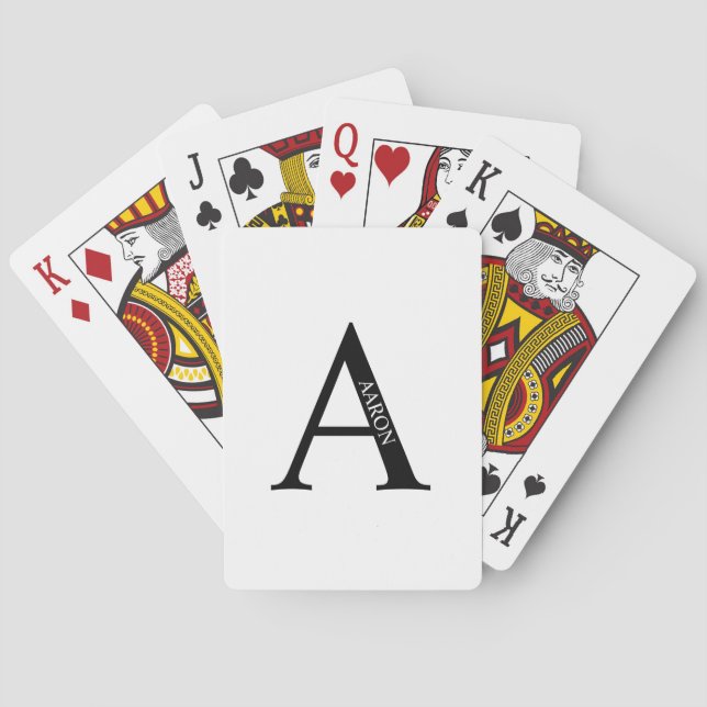 Personalized Monogram and Name Playing Cards (Back)