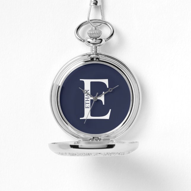 Personalized Monogram and Name Pocket Watch (Front)