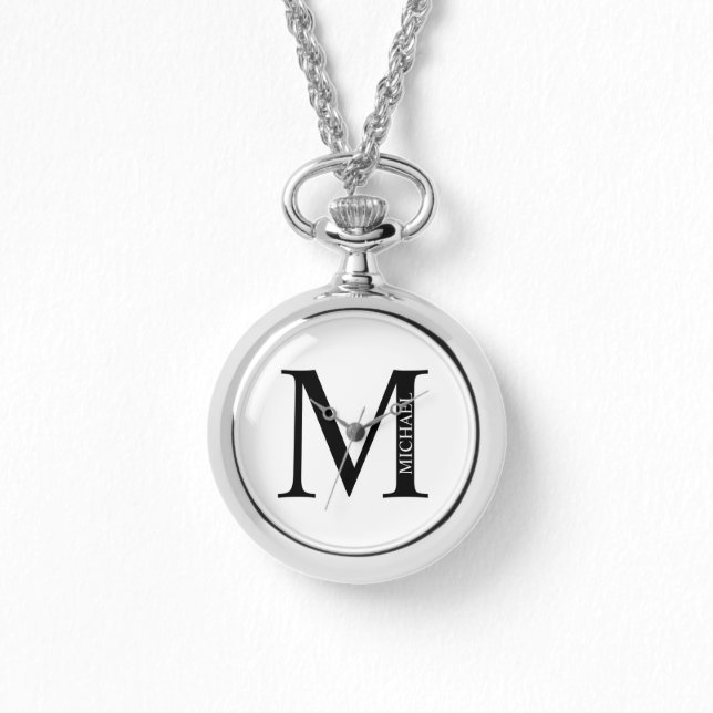 Personalized Monogram and Name Pocket Watch (Front)