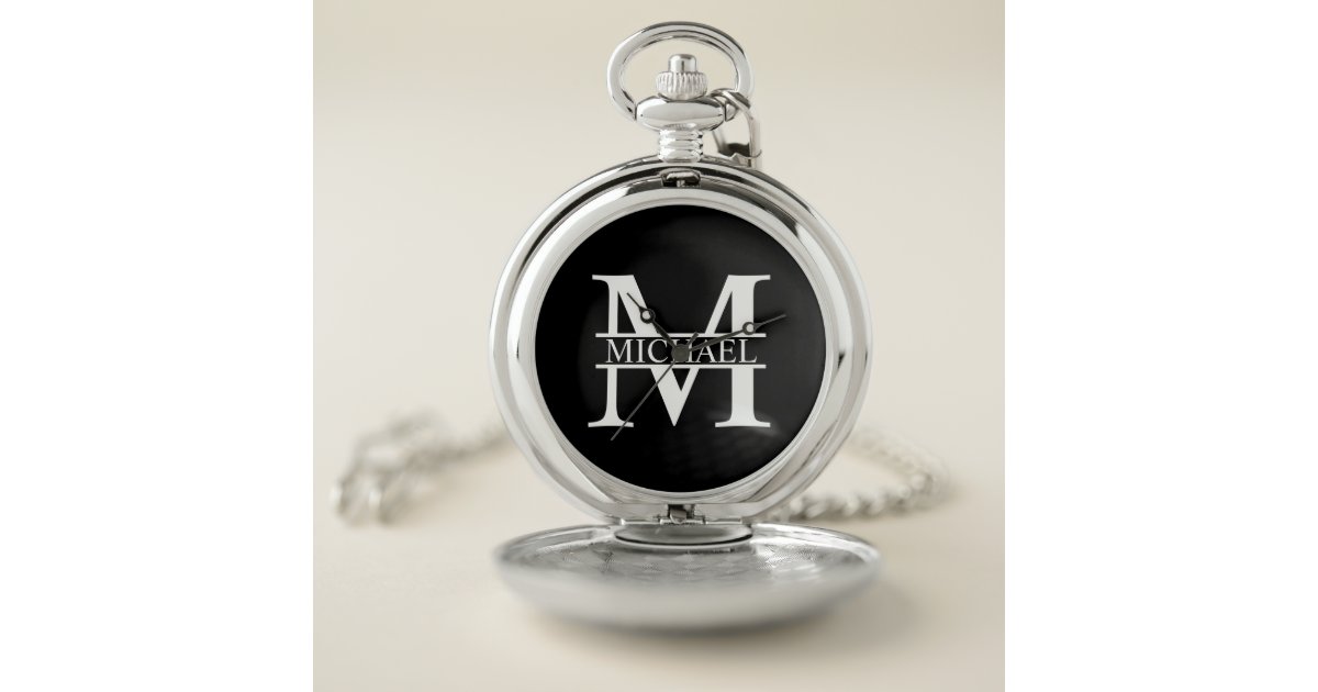 Personalized Monogram and Name Pocket Watch Zazzle