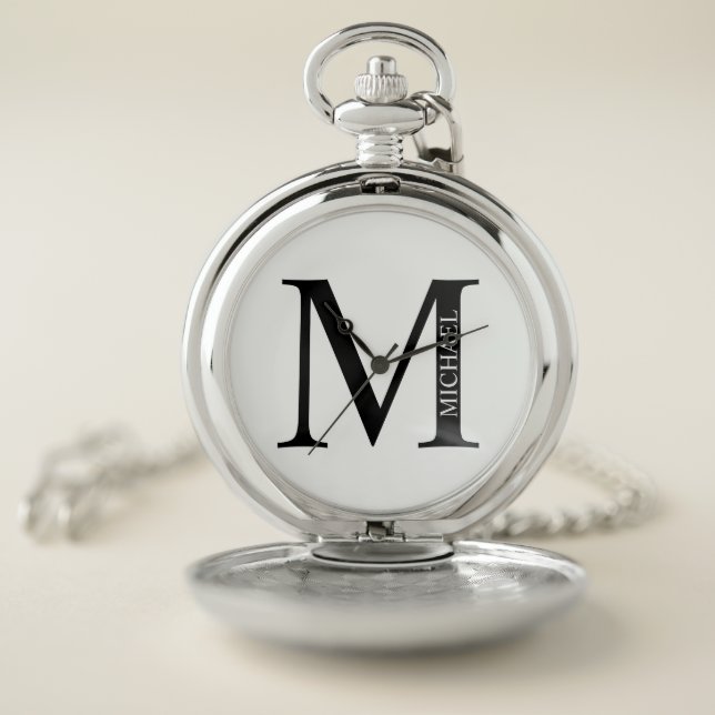 Personalized Monogram and Name Pocket Watch (Inside)