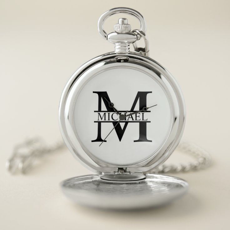 Personalized Monogram and Name Pocket Watch Zazzle