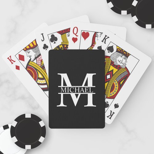 Personalized Monogram and Name Poker Cards