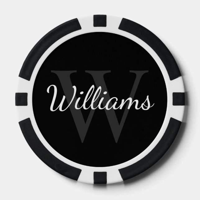 Personalized Monogram and Name Poker Chips (Front)