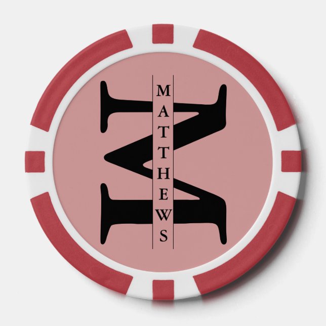 Personalized Monogram and Name Poker Chips (Front)