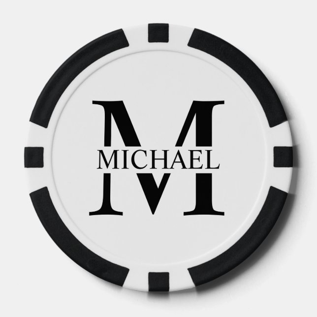 Personalized Monogram and Name Poker Chips (Front)
