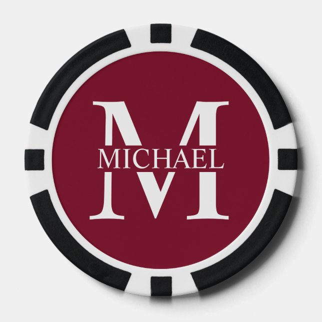 Personalized Monogram and Name Poker Chips (Front)