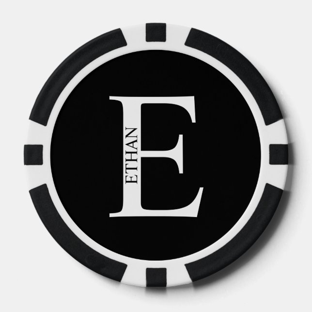 Personalized Monogram and Name Poker Chips (Front)