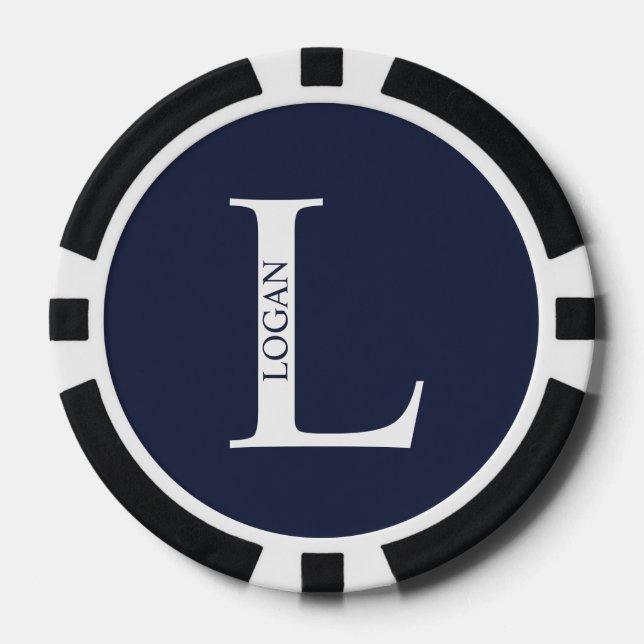Personalized Monogram and Name Poker Chips (Front)