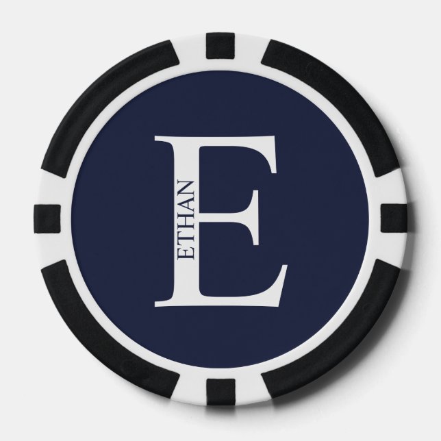 Personalized Monogram and Name Poker Chips (Front)