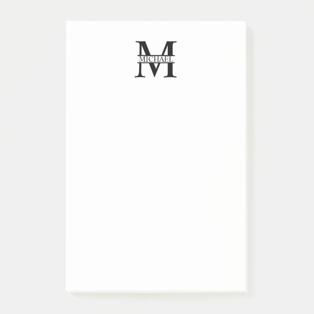 Personalized Monogram and Name Post-it Notes (Front)