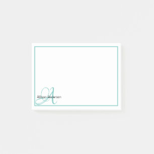 Personalized Monogram and name  Post-it Notes