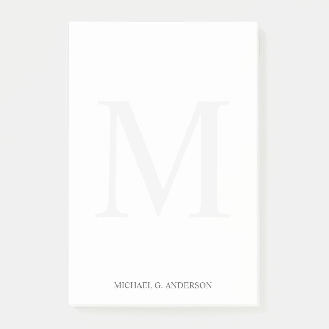 Personalized Monogram and Name Post-it Notes (Front)
