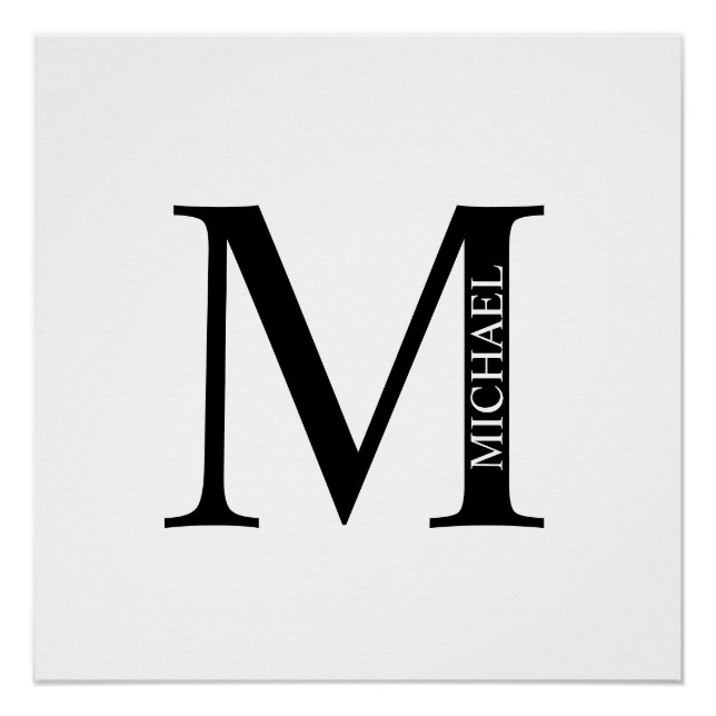 Personalized Monogram and Name Poster (Front)