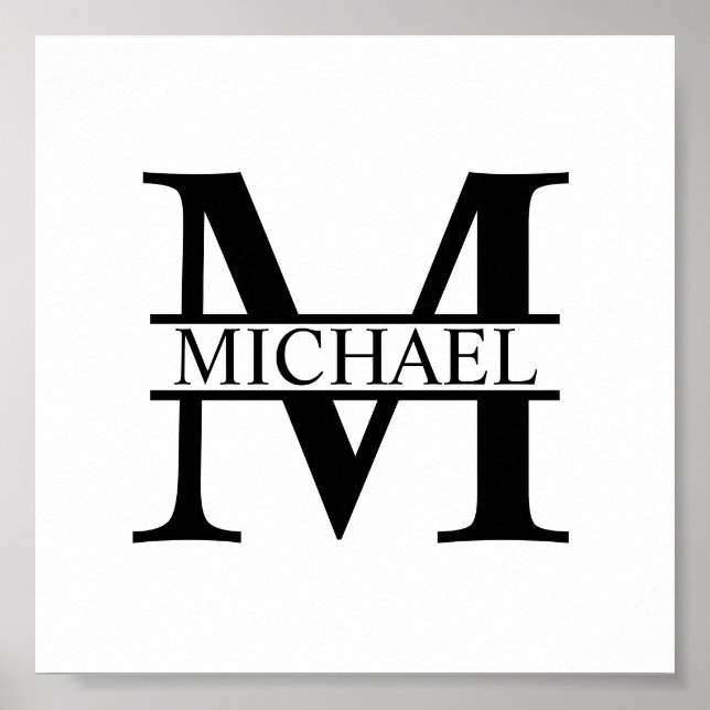 Personalized Monogram and Name Poster (Front)