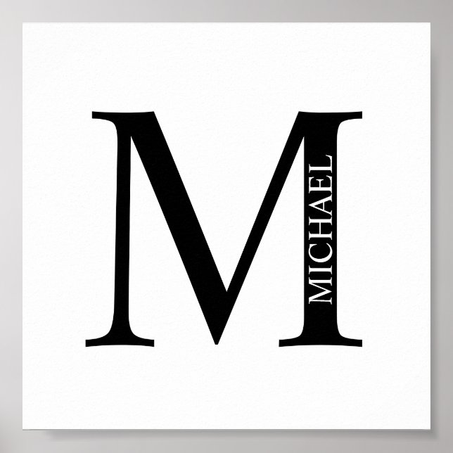 Personalized Monogram and Name Poster (Front)