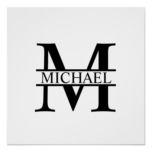 Personalized Monogram and Name Poster (Front)