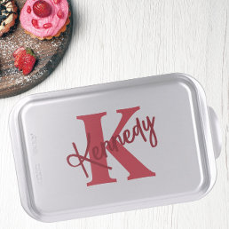 Personalized Monogram and Name Red Cake Pan