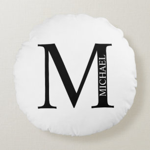 Personalized Monogram and Name Round Pillow
