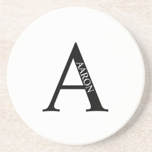 Personalized Monogram and Name Sandstone Coaster