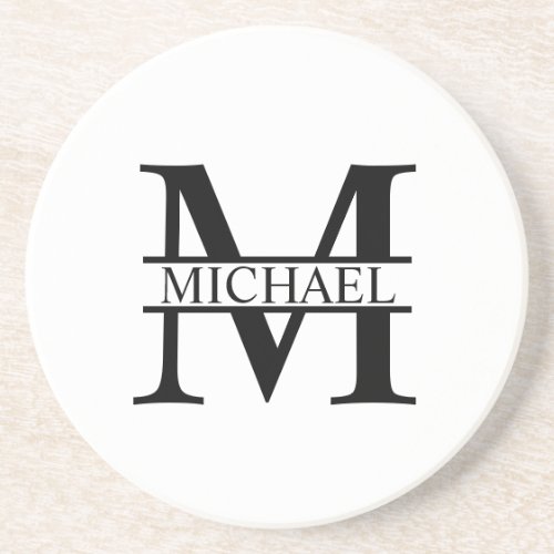 Personalized Monogram and Name Sandstone Coaster