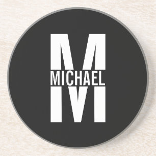Personalized Monogram and Name Sandstone Coaster