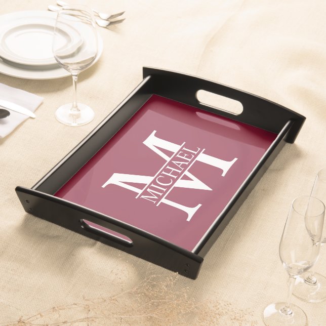 Personalized Monogram and Name Serving Tray (Front)