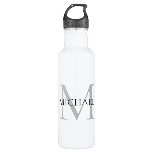 Personalized Monogram and Name Stainless Steel Water Bottle (Front)