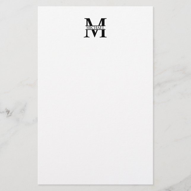 Personalized Monogram and Name Stationery (Front)