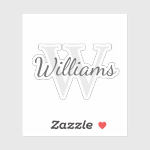 Personalized Monogram and Name Sticker