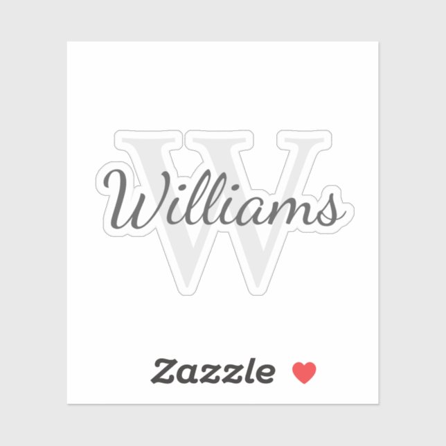 Personalized Monogram and Name Sticker (Sheet)