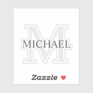 Personalized Monogram and Name Sticker