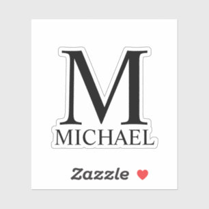 Personalized Monogram and Name Sticker