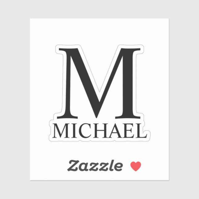 Personalized Monogram and Name Sticker (Sheet)