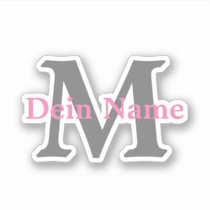 Personalized monogram and name sticker