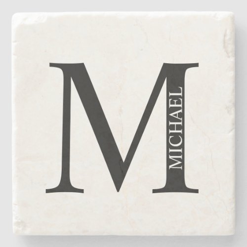 Personalized Monogram and Name Stone Coaster