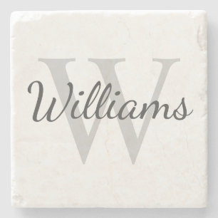 Personalized Monogram and Name Stone Coaster