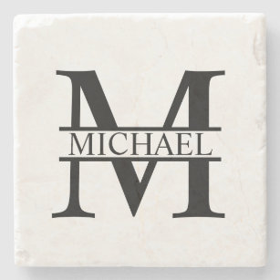 Personalized Monogram and Name Stone Coaster